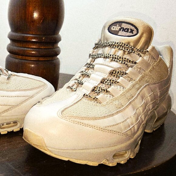 Nike Air Max 95 ID BY YOU Grey / White Gray / Texas Orange Size 9 M EUC " JU " - Picture 2 of 7